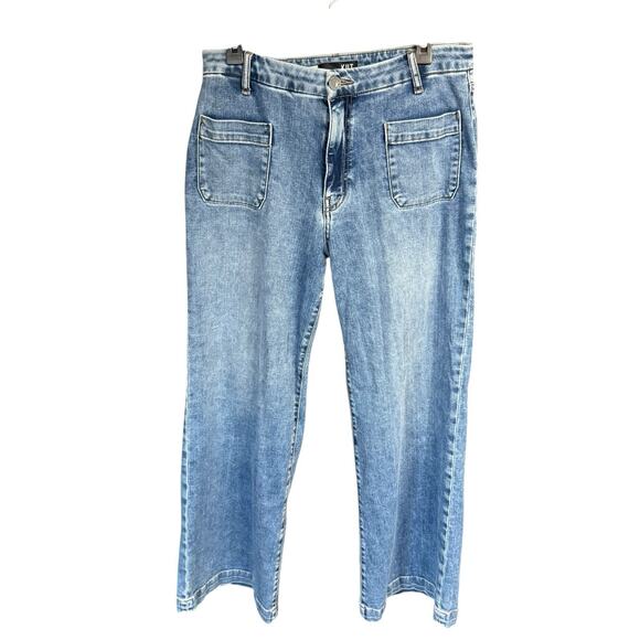 Kut From The Kloth Meg High Rise Wide Leg Jeans Women's 12 Long Bohemian Boho - Picture 1 of 10